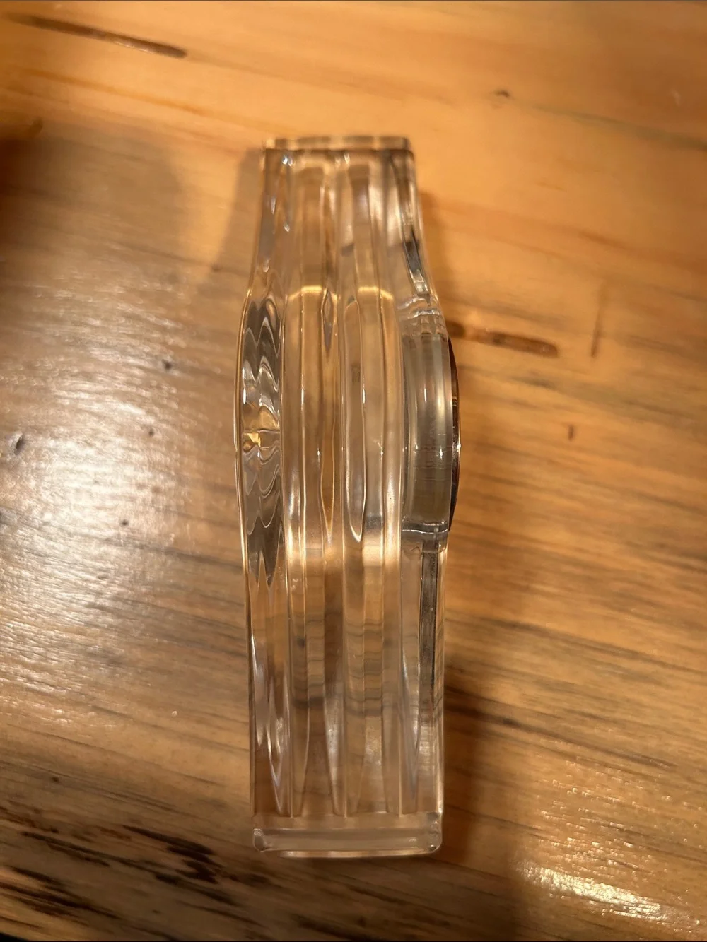 Waterford Clear Crystal Mantel Clock with Gold-Toned Bezel